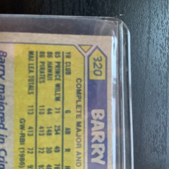 1987 Topps Barry Bonds #320 Error card double misprint - Picture 3 of 3